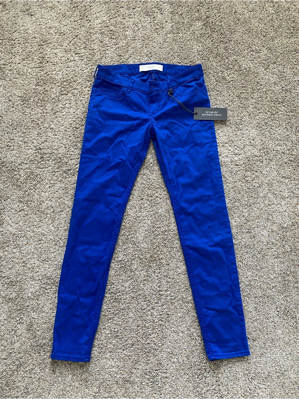 Y2K Abercrombie & Fitch The A&F Jegging Size 4 W27 Cobalt Blue